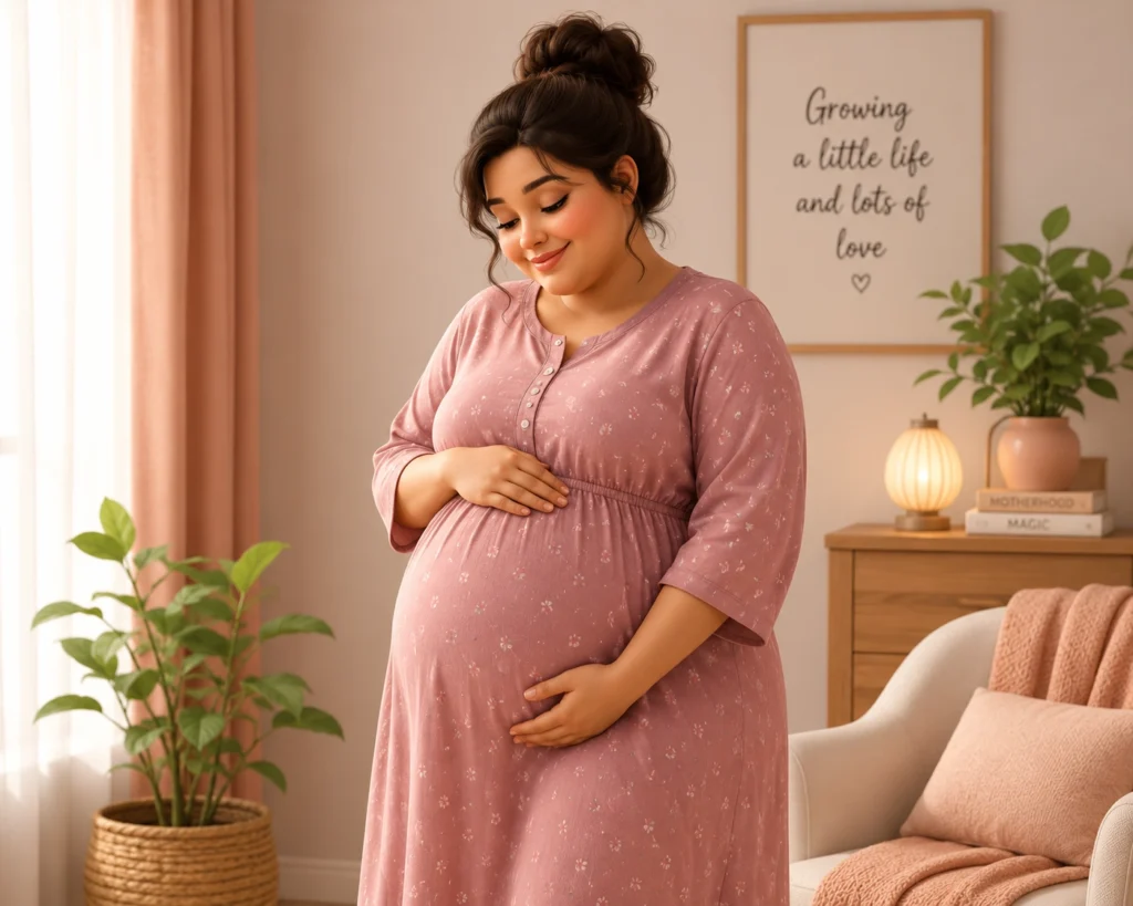 plus size 2 pregnant women wearing a comfortable wear online maternity wear in keraka