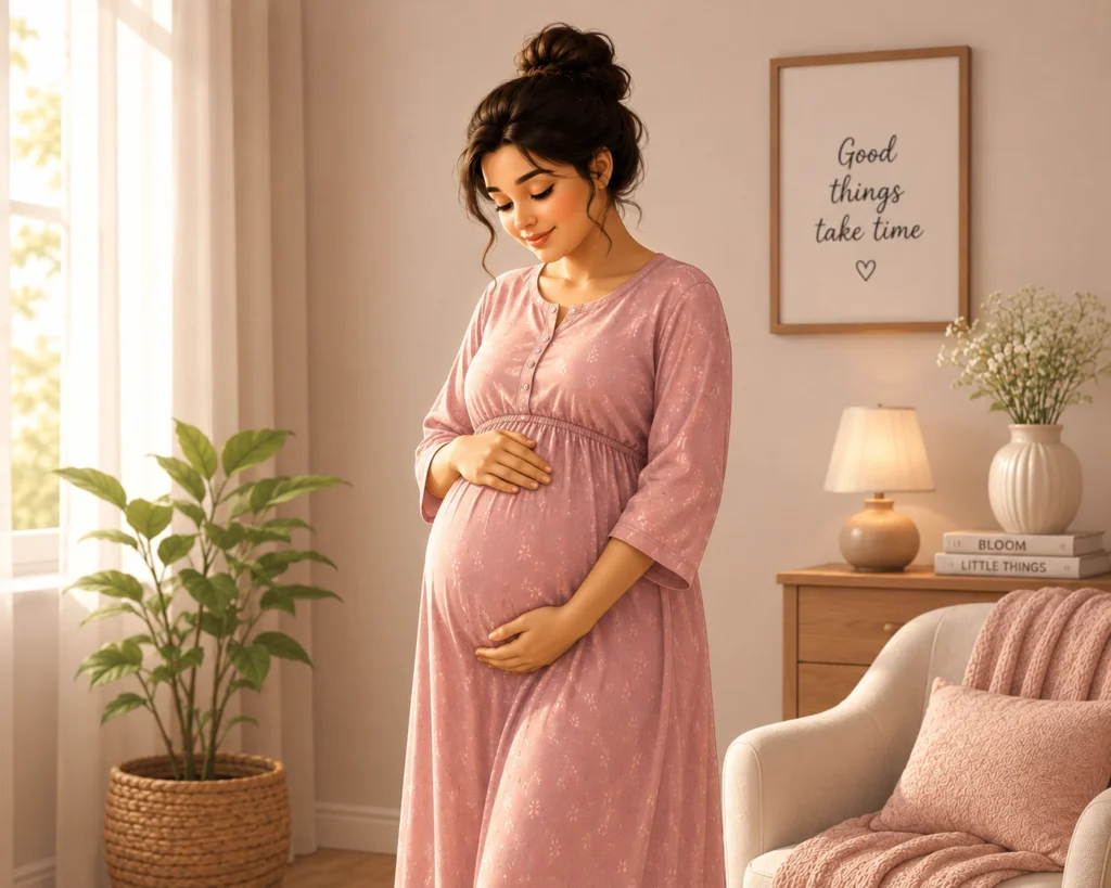 a women with comfortable maternity wear online maternity wear in kerala